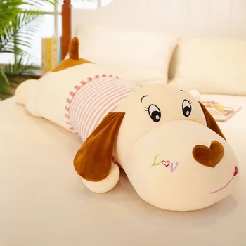 50-130cm New Soft Body Couple Striped Big Dog Doll Stuffed Animal Home Decoration Sofa Pillow Children Girl Holiday Gift Toys