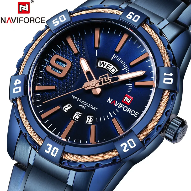 

NAVIFORCE Mens Watches Top Brand Luxury Military Army Business Fashion Watch Wrist Quartz Male Clock Men Watch Sport Date Week