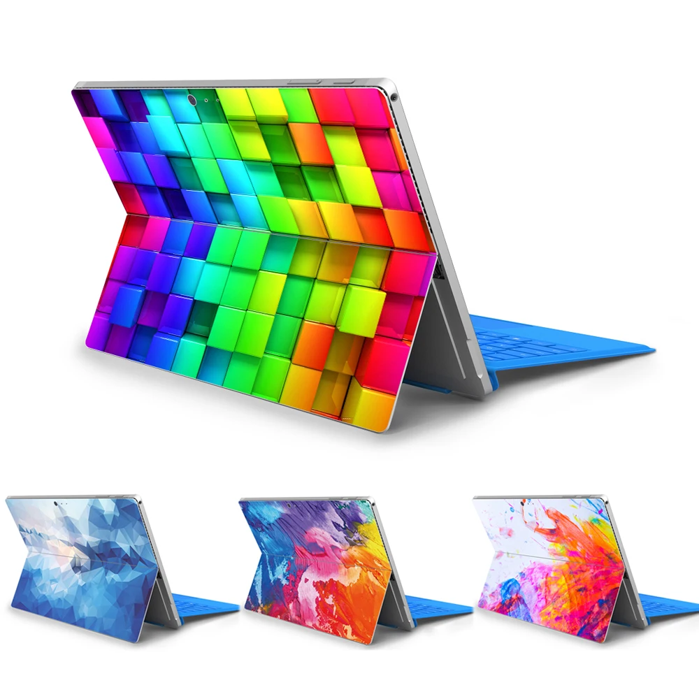 

Colorful Laptop stickers for Microsoft Surface Pro 6 Pro 5 Pro 4 PVC Geometric pattern Notebook Back Cover Skin Sticker