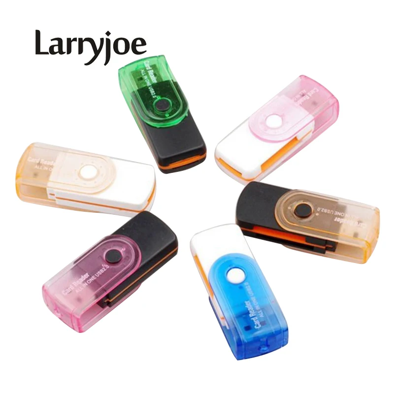 Larryjoe 4 в 1 USB 2,0 High Speed Многофункциональный все в 1 MS M2 SDHC мультимедийная плата Micro SD U-Flash считыватель карт памяти случайный цвет
