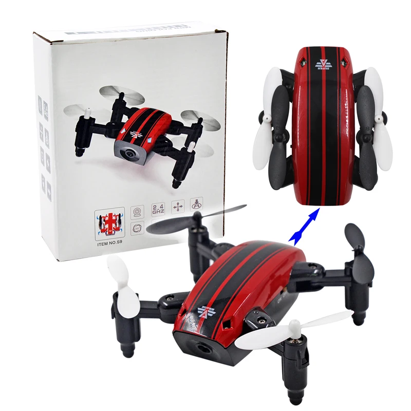 

EBOYU(TM) S9 Mini Foldable Nano RC Quadcopter Drone 2.4G 4CH 6-Axis Speed Switch With Headless One Key Return RC UFO Aircraft
