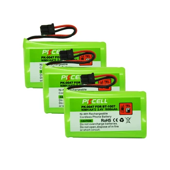 

3 X 1600mAh 2.4v Home Use Cordless Phone Battery For Uniden BT-1007 BT1007 BT1015