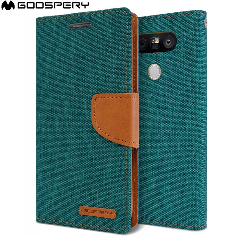 

Original Mercury Goospery Canvas Diary Gel Inner Wallet Flip Card Slots Case for LG G5