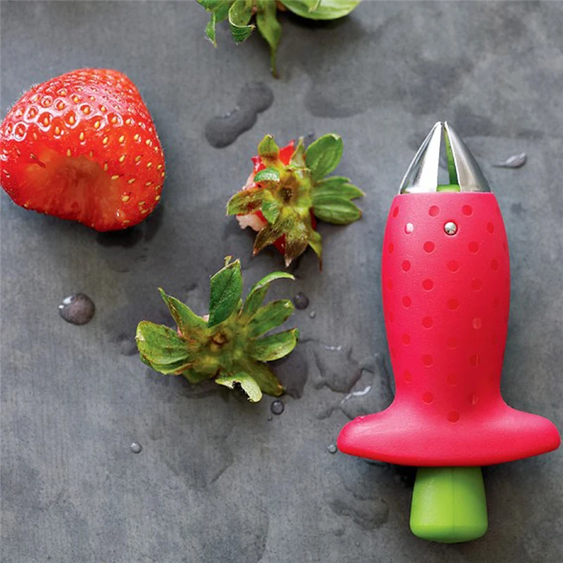 Fruit Slicer 2pc/Set Kitchen Strawberry Slicer Cutter Corer Huller Leaf Stem Remover