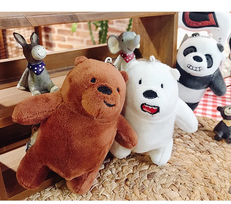 12 см Kawaii голые медведи плюшевые игрушки мультяшный медведь набивной гризли серый белый медведь куклы-панды игрушки для детей подарок на день рождения сумка Декор