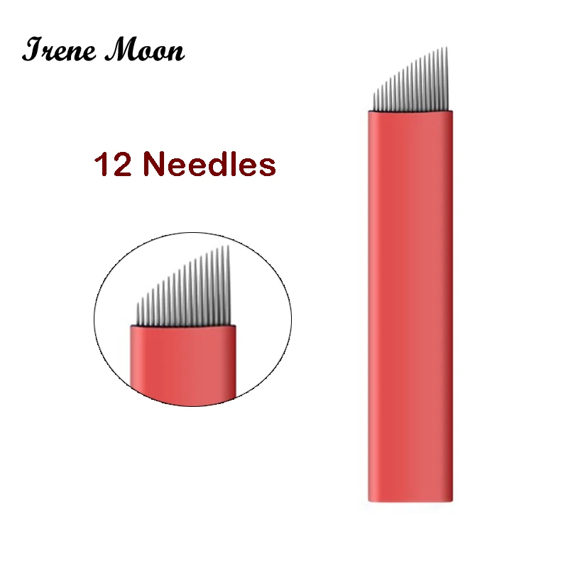 

10pcs 12 Flex Laminas Tebori 12 Pin Microblading Needles Permanent Makeup Line Eyebrow Tattoo Pins Manual Tattoo Pen Microblades