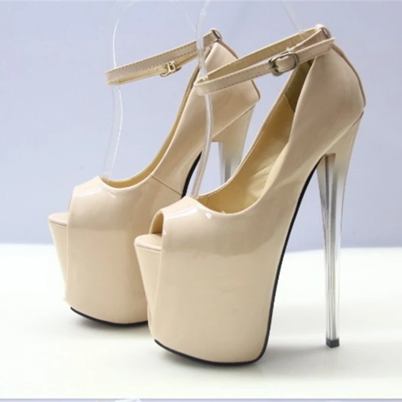 Sexy Super High Shoes 19cm Women Sandals Summer Waterproof Platform Female Nude Shoes Transparent Heel Ladies Party Striptease Sexy Super High Shoes 19cm Women Sandals Summer Waterproof Platform Female Nude Shoes Transparent Heel Ladies Party Striptease