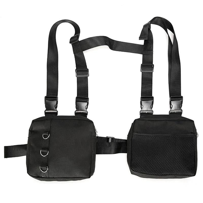 

ABDB-Fashion Hip Hop Streetwear Men Chest Rig Multi-Pockets Waistcoat Chest Bag Vest Functional Waist Packs Bag