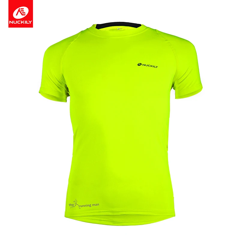 

NUCKILY Summer Cycling Jerseys Breathable Round Neck Running Jersey Compress Short Sleeve Bicycle T Shirts For Men MG011
