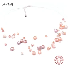 

[Yinfeng] very Beautiful natural freshwater pearl Multi layer white gold and colar necklace for the public to wear jewelry