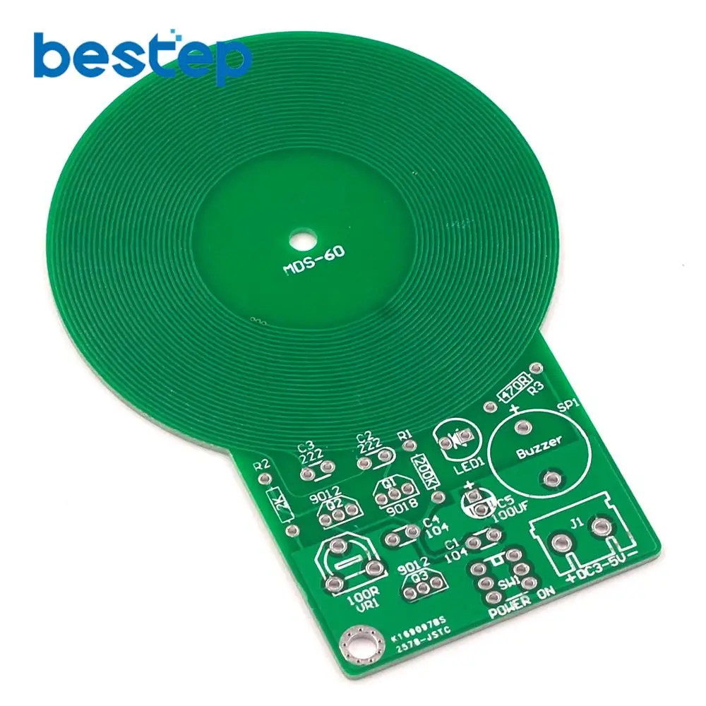 Metal Detector Electronic DC 3V-5V 60mm Non-contact Sensor Board Module Electronic Part Metal Detector With Battery Case DIY Kit