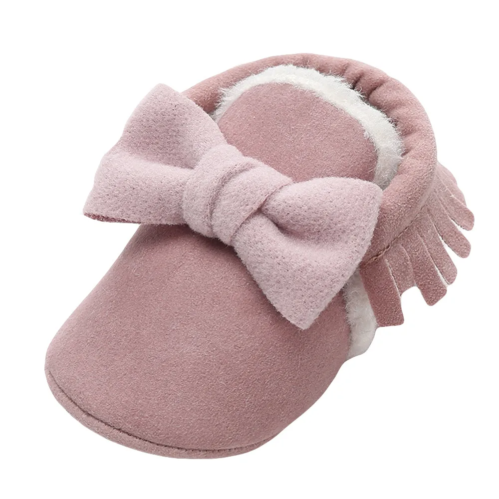 Одежда для новорожденных для маленьких девочек обувь прекрасная Bowknot хлопковая обувь; верхний материал из Утепленная одежда Мода для детей ясельного возраста, для тех, кто только начинает ходить, детская обувь пинетки для новорожденных