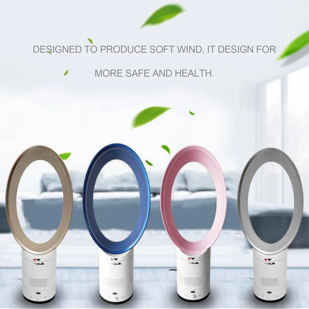 

14" Bladeless Fan Super Quiet Cooling Fan Air Purifying Cooler Portable Air Condition with Remote Control for Home Office