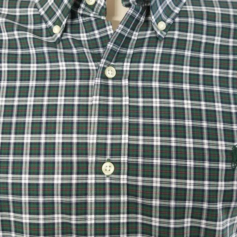 RALPH LAUREN MEN'S GREEN PLAID SPORT SHIRT 100% COTTON SZ XXL NWT $75 (1)