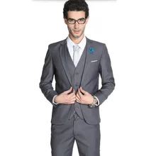 New Arrival Men Slim Fit Suit gentleman Men’s Suits Wedding Groom tuxedos one button formal Suits For Men(jacket+vest+pants)