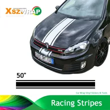 15*127 см/рулон) 5" Автомобильный Стайлинг капот крыша хвост наклейка виниловая гоночная полоса наклейка для всех автомобилей Гольф Поло Fit C2 K2 CT A3