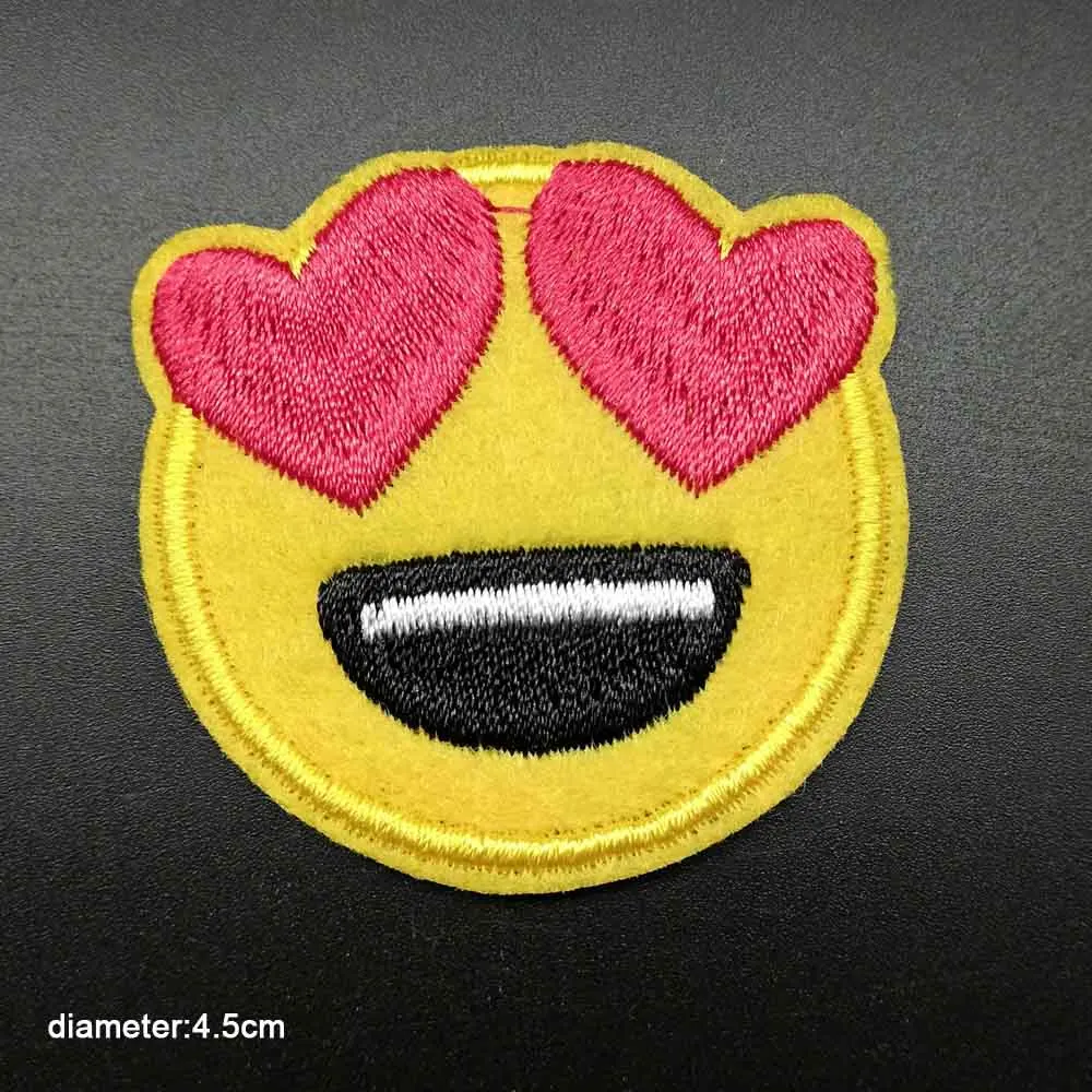 Download Cartoon Sun Zoo Trip Fish Emoji Iron On Patch Embroidered ...