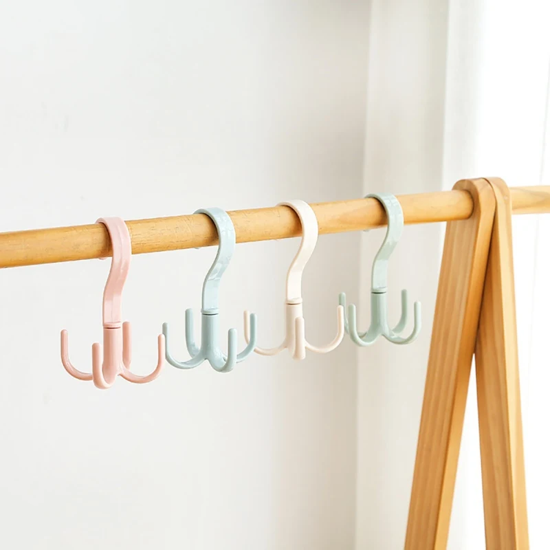 

Multi-purpose Scarf Hanger Belt Bag Storage Shelf 360" Rotatable Convenient And Durable Blue Green Pink Beige