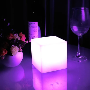 

10x10x10CM Romantic LED Table Lamp Multi-Color Changing Rechargeable Coffee Bar Dinning Room Illuminant LED Cube Night Light
