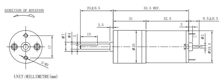 DC Encoder Motor  25 6V 185RPM