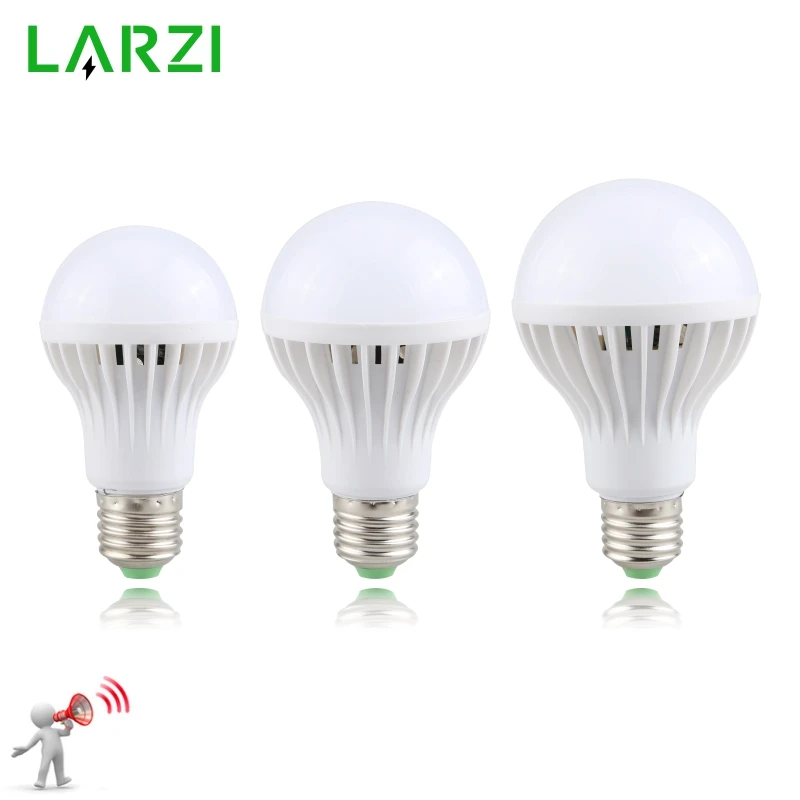 

LARZI Smart 3W 5W 7W 9W E27 220V Sound Sensor LED lamp light Induction Bulb Stair Hallway Night Emergency lighting