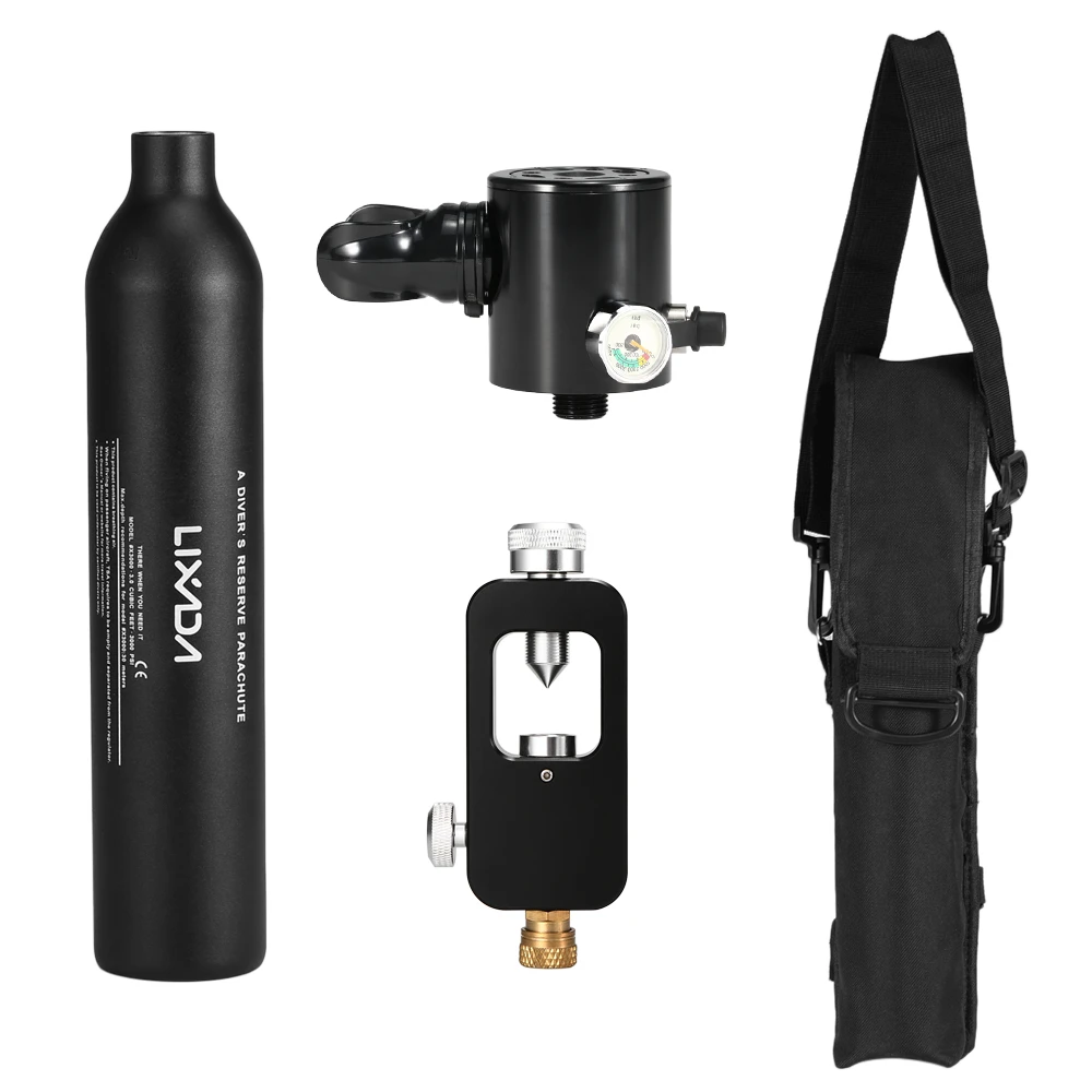 

Lixada 0.5L Scuba Oxygen Cylinder Scuba Air Tank Refill Adapter Cylinder Bag Underwater Breathing Equipment Water Sports