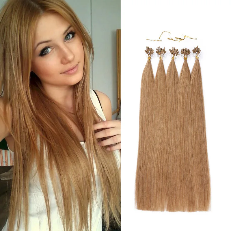 7A 0.5g/s 100s Micro Loop Hair Extensions Silky Straight Brazilian