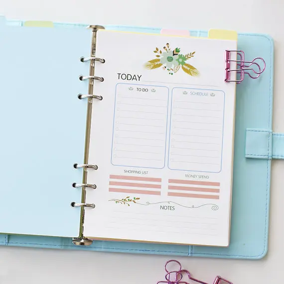 aliexpress com compre flower a5 filofax printed inserts weekly