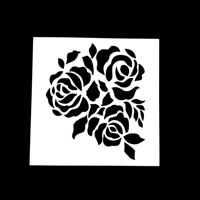 Buy 1PC 3 Rose Flower Shaped Reusable Stencil Airbrush