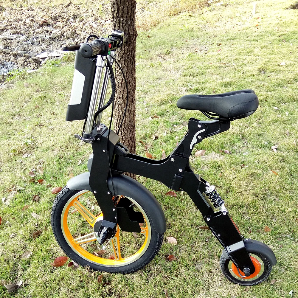 Высококачественный взрослый Электрический складной велосипед с USB интерфейсом 36 В литиевая батарея 250 Вт Мотор Мини Q быстрый выпуск портативный электровелосипед - Цвет: Orange no Display