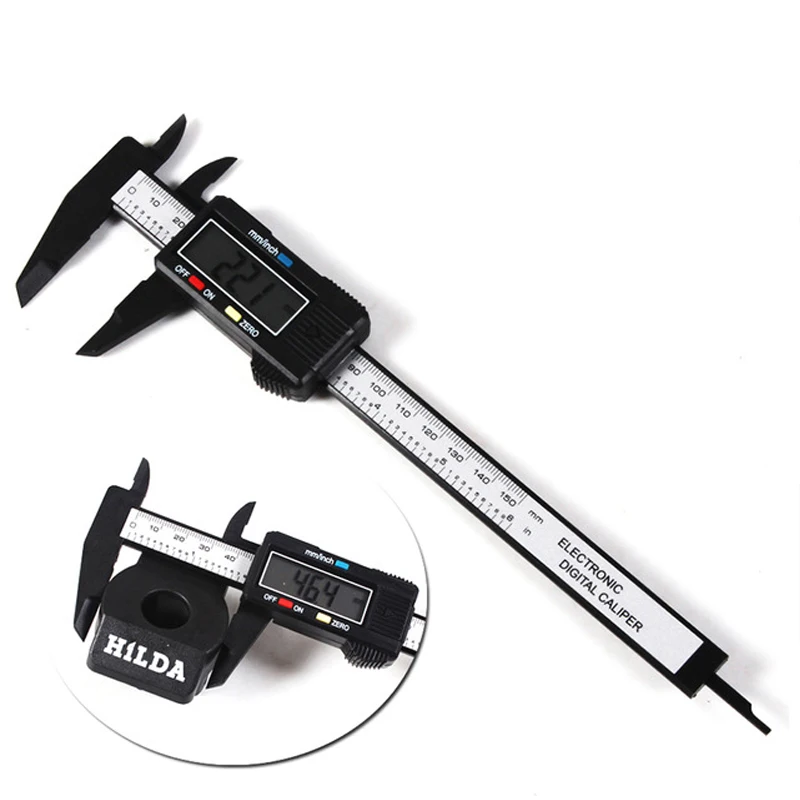 

150mm 6 inch LCD Digital Electronic Carbon Fiber Vernier Caliper Gauge Micrometer Measuring Tool Ruler Digital Calipers