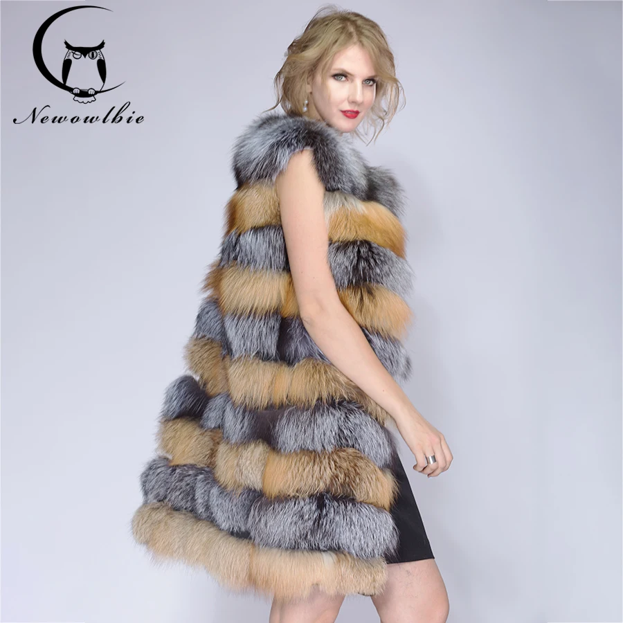 100 Real Fur Vest luxury Women Winter Fashion Style Natural Fur Vest