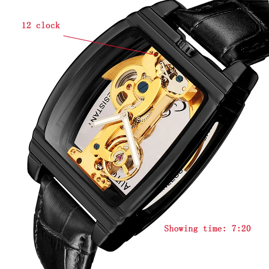 marca superior steampunk auto enrolamento relógio montre homme