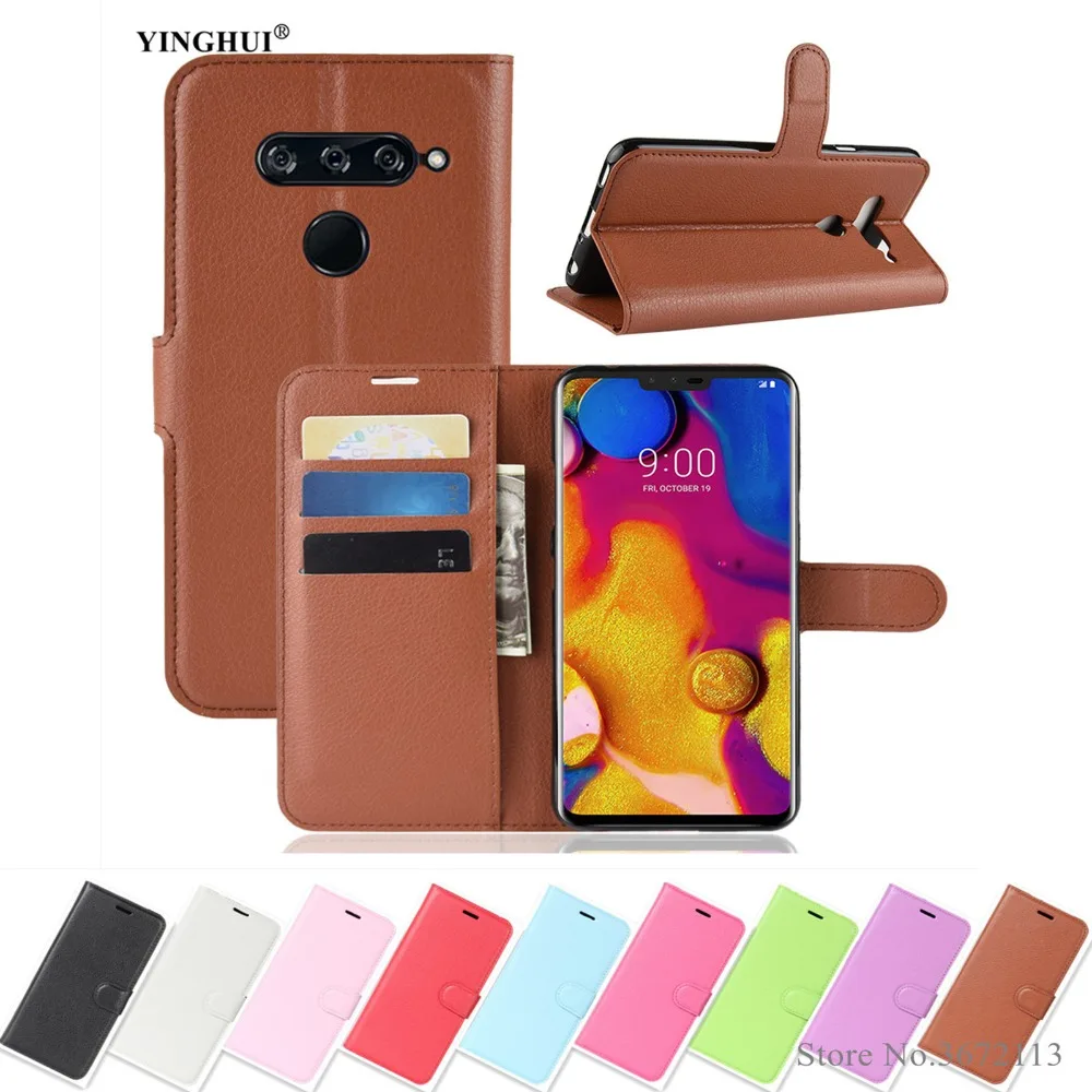 For LG V40 ThinQ Phone Cases Cover Wallet Back Silicone
