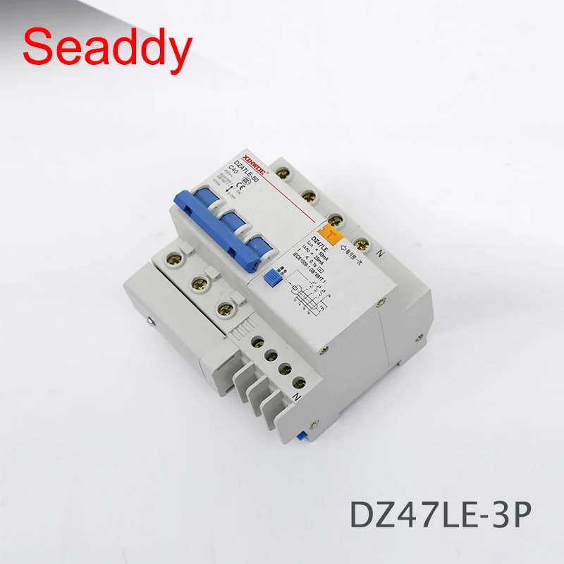 

DZ47LE 3P+N 63A 400V~ 50HZ/60HZ Residual current Circuit breaker with over current and Leakage protection RCBO