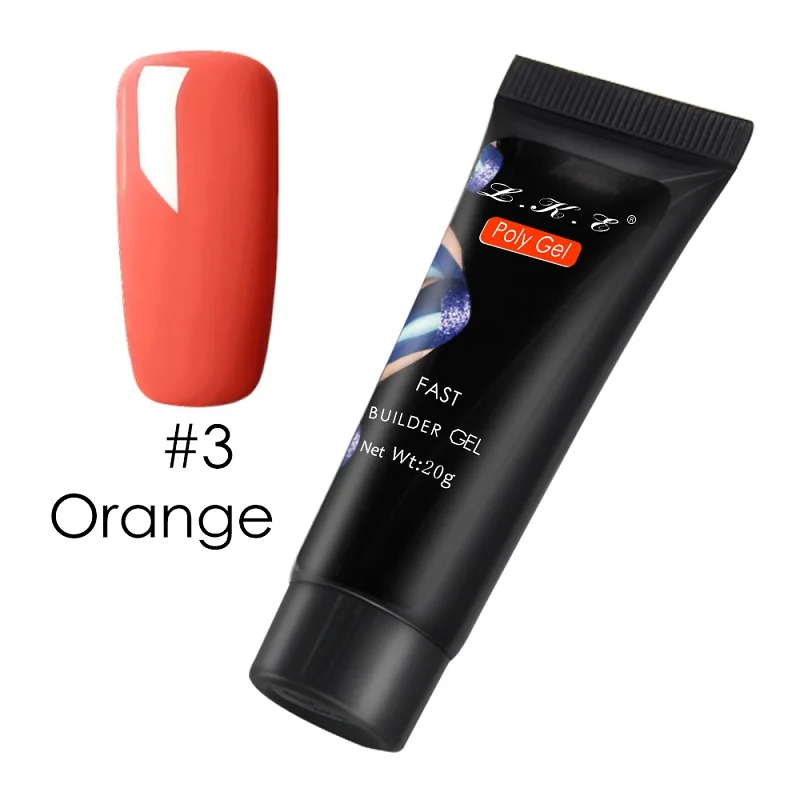 Orange Наращивание ногтей гель для ногти со стразами LKE 4 цвета Расширенный клей для наращивания поддельные Naisl для Профессионального салонного использования ногтей Удлинительный клей - Цвет: Orange