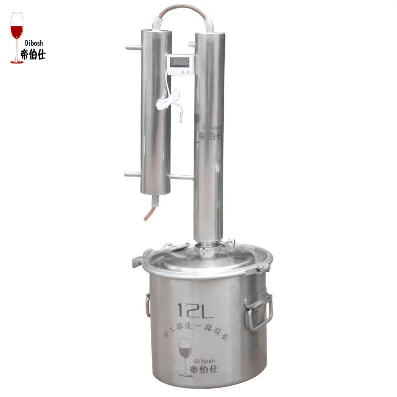 12L Moonshine Distiller Chilliing Tower 304 Stainless Steel Water Distiller Home Brewing High Vol Vodka Whisky