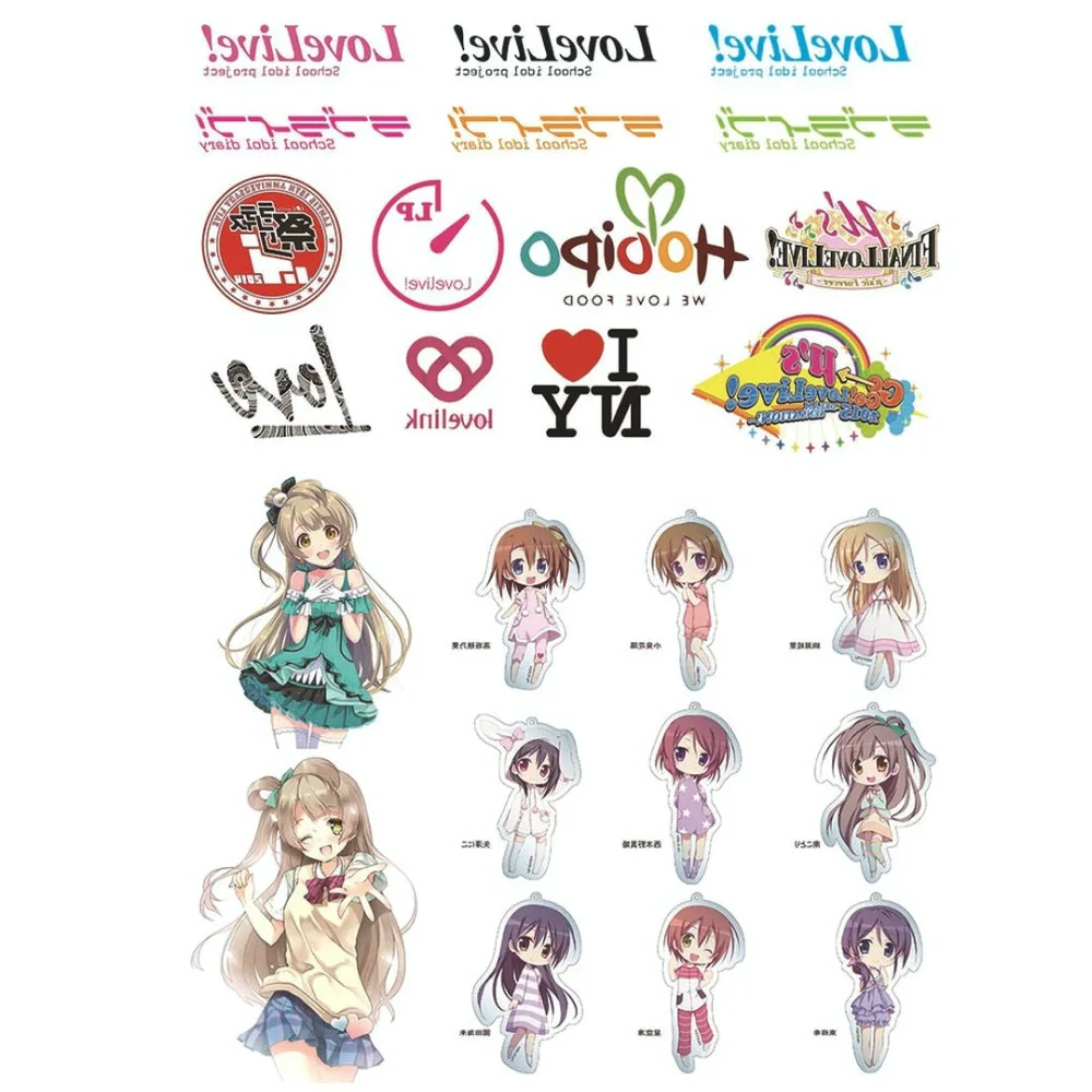 

25pcs/set Anime Love Live Waterproof Temporary Tatto Sticker for Any Part of the Body Kids Toys Stickers