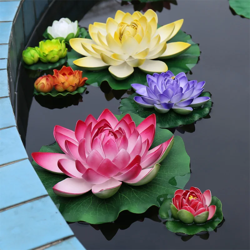 Simulation flower lotus plastic artificial flowers garden decoration