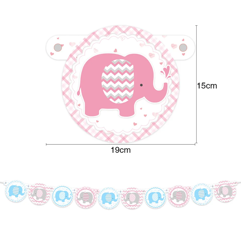 NICROLANDEE 12 шт./компл. Слон Синий Розовый Baby Shower дети ребенок декорации на день рождения комплект вечерние DIY Декор