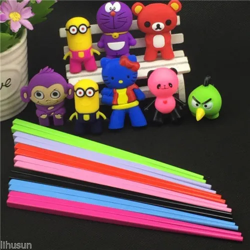 wholesale-Lots10-pairs-Kids-Training-Helper-Learning-Fun-Gift-Toy-Cute-Cartoon-Chopsticks