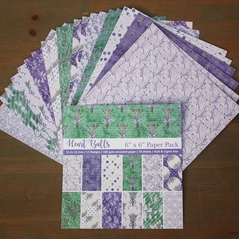 

24pcs/Pack 6*6inch Lavender Ball Patterned Paper Pack for Scrapbooking DIY Happy Planner Card Making Journal Project