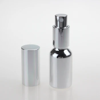 

High quality shiny golden and silver glass spray perfume bottle 15ml, whilesale 15ml perfume atomizer bottle