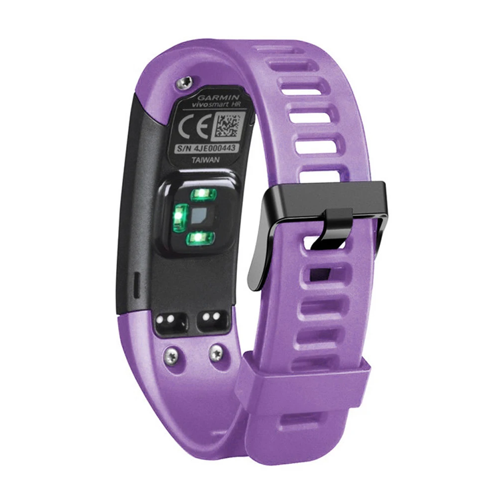 Новая замена мягкий силиконовый браслет ремешок браслет для часы Garmin vivosmart HR - Цвет: Фиолетовый
