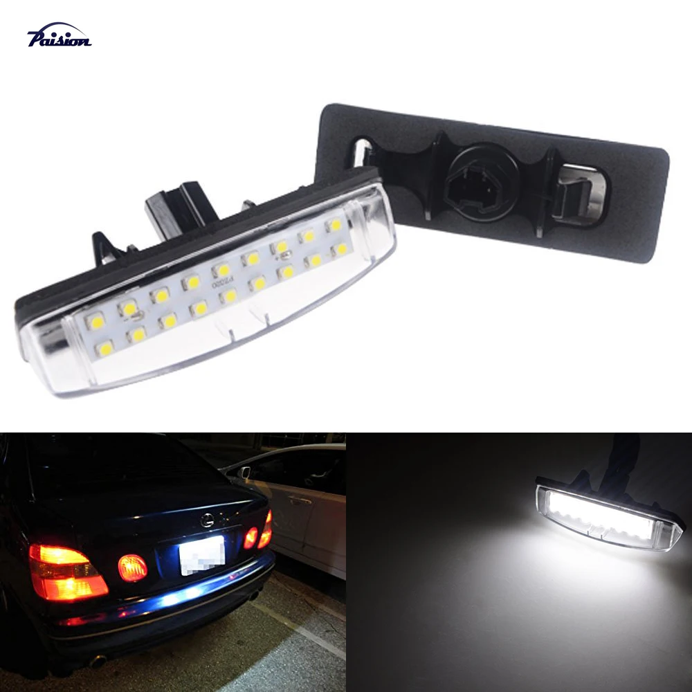 2X18SMD No Error LED Number License Plate Light for Toyota Camry Echo 4D Prius Avensis Versoin