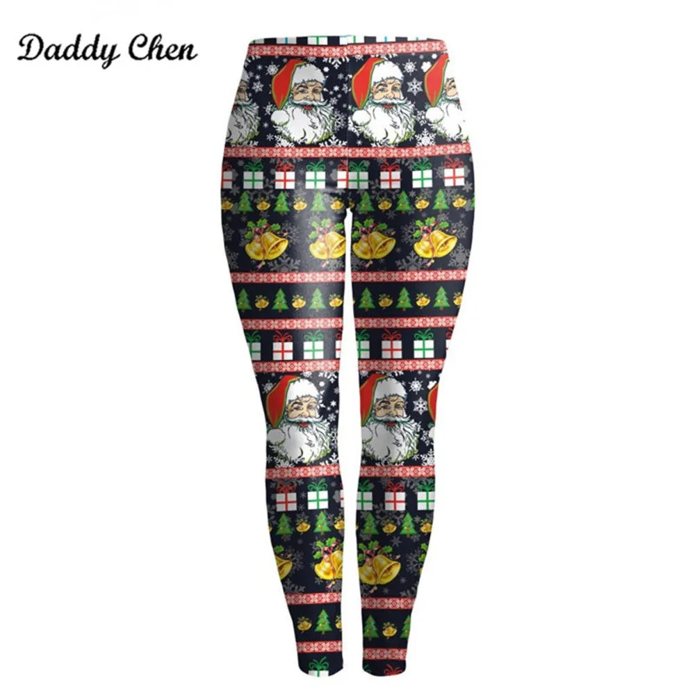 

Stretch Christmas Leggings Women Pants Xmas Printed Leggings Ladies Fashion Elastic Long Trousers Ankle-Length Winter Pants