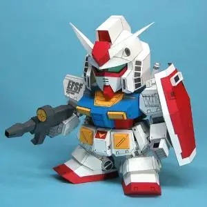 

SD Gundam RX-78 Ka Edition (5 pages edition) 3D Model Paper Doll Toy