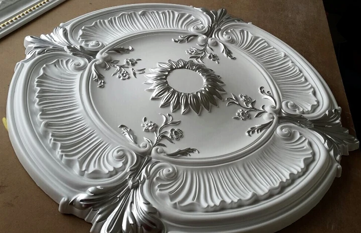 Polyurethane Chandelier Ceiling Rosette Light Plate Paterage Decoration PU Decorative Ceiling Rose Pendent Lamp Panel Medallion 4