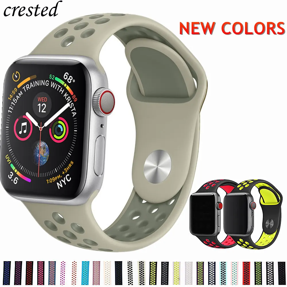 Спортивный ремешок для часов аpple 42 мм 38 iWatch 4 диапазона 44 40 силиконовый ремень