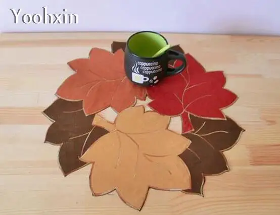 

Modern embroidery table place mat pad cloth cup mug holder Coaster placemat drink doily cloth Christmas kitchen wedding decor
